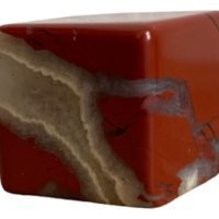 1 Cubo Jaspe Rojo Natural Sólido Platónico Reiki Chakras