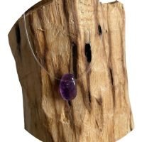 1 Choker/collar Hilo Invisible Con Piedra Cuarzo Amatista