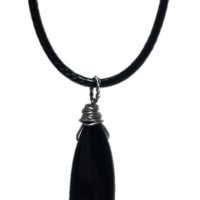 Dije Ágata Negra Semipreciosa Ovalado Urbania Rojo