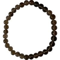 1 Pulsera Cuarzo Ahumado 5 Mm Piedra Natural Amuleto Reiki