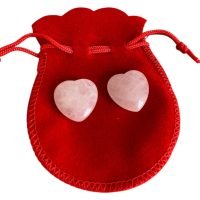 2 Corazones Cuarzo Rosa Piedra Del Amor Natural