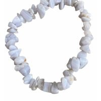 1 Pulsera De Agata Blue Lace Piedra Natural Amuleto Ujm