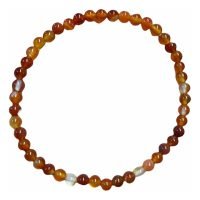 Pulsera Ágata Cornalina 4 Mm De Elástico Ujm
