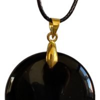 Dije De Obsidiana Piedra Natural Amuleto Ujm