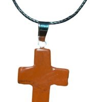 Dije Jaspe Rojo En Forma De Cruz Piedra Natural Ujm