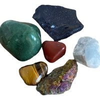 Kit Box 6 Minerales Colección Cuarzo Lapislázuli Fluorita