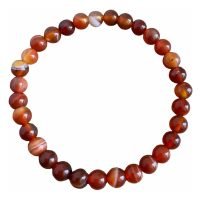 1 Pulsera Ágata Cornalina De Elástico Plexo Solar Reiki Yoga