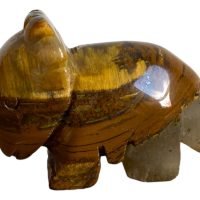 1 Dinosaurio Triceratops Ojo De Tigre Piedra Natural Cuarzo