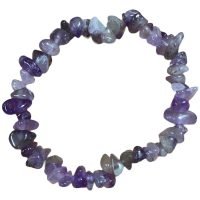 Pulsera Cuarzo Amatista Chip Piedra Natural Amuleto