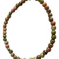 1 Pulsera Unakita Esferas De 4 Mm Piedra De La Sanación