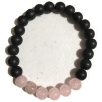 Pulsera Ónix Y Cuarzo Rosa