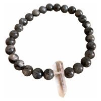 Pulsera Labradorita Y Cuarzo Larvikita Amuleto Yoga Reiki