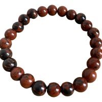 1 Pulsera De Obsidiana Roja Mahogany Piedra Natural