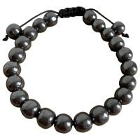 Pulsera Hematita Ajustable 8 Mm Piedra 100% Natural