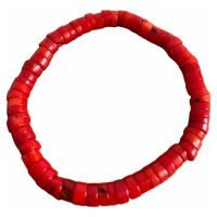 1 Pulsera Coral Rojo Piedra Natural Amuleto Protector Reiki