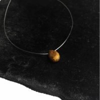 1 Collar Choker Hilo Invisible Y Ojo De Tigre Piedra Natural