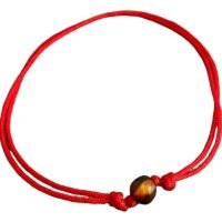 Par Pulseras Pareja Hilo Rojo Y Ámbar Minimalista Ujm