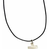 Dije Madre Perla Cruz Piedra Natural Unisex Nacar