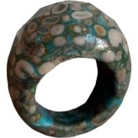 1 Anillo Con Coral Piedra Natural Talla 7.5