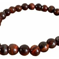 1 Pulsera Ojo De Tigre Rojo Ojo De Toro 6 Mm Aporta Fuerza