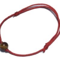 Pulsera Hilo Rojo Y Ojo De Tigre Amuleto Protector Ujm