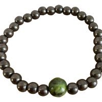 1 Pulsera De Hematita Con Jade Canadiense Amuleto Nefrita