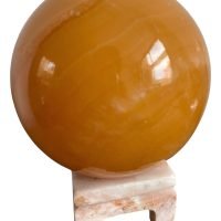 1 Esfera Onix Naranja Piedra Natural Esfera De 7.5cm