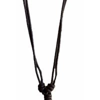 Dije Aventurina Café Con Cordón De Piel Cuero Natural