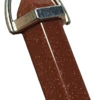 1 Dije Aventurina Café En Forma De Doble Punta Piedra