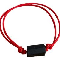 1 Pulsera De Turmalina Negra Con Hilo Rojo Protección