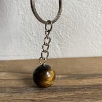 1 Llavero Ojo De Tigre 17 Mm Piedra Natural Chakras