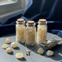 2 Botellita De Cuarzo Citrino Mini Natural Amuleto Protector