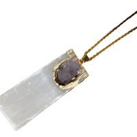 1 Dije Selenita Piedra Natural Reiki Yoga Calma Sanacion