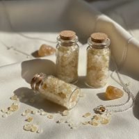 Botellita De Cuarzo Citrino Mini Natural Amuleto Protector