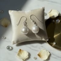 Par De Aretes De Perla Cultivada Natural En Plata 925