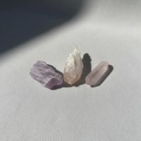 Kit 3 Minerales Punta Amatista Citrino Cuarzo Hialino