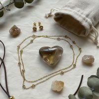 Corazon Cuarzo Smokey Citrino Calidad Premium Piedra Natural