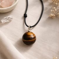 1 Dije Ojo De Tigre 17 Mm Piedra De Protección