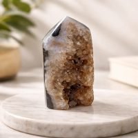 Punta Obelisco Geoda Agata Natural Premium Meditación Brasil