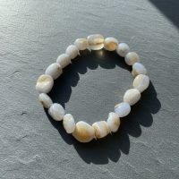 1 Pulsera De Agata Blue Lace Piedra Natural Amuleto