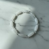 Pulsera De Cuarzo Hialino Y Blanco Piedra Natural Reiki Yoga