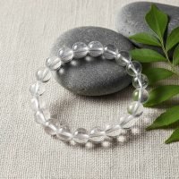 1 Pulsera De Cuarzo Hialino Blanco Piedra Natural Reiki Yoga