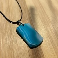 Dije De Ágata Azul 100 % Piedra Natural Ujm