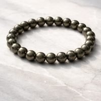 D_656763-MLM109711178218_042026-F.jpg 1 Pulsera De Pirita Esfera De 8 Mm Piedra Natural Éxito Ujm