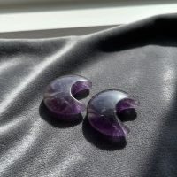 Luna Creciente De Cuarzo Amatista Reiki Natural