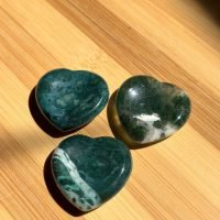 1 Piedra Agata Musgosa Corazon Masaje Worry Stone