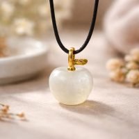 Dije Cuarzo Citrino Forma De Manzana Piedra Natural Reiki