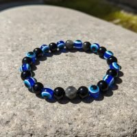 D_718215-MLM109715749274_042026-F.jpg 1 Pulsera Obsidiana 8mm Gris Ojo Turco Azul De Protección