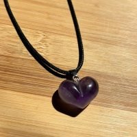 Dije De Cuarzo Amatista En Forma De Corazon Piedra Natural