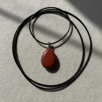 1 Dije Jaspe Rojo Forma Gota Reiki Piedra Natural